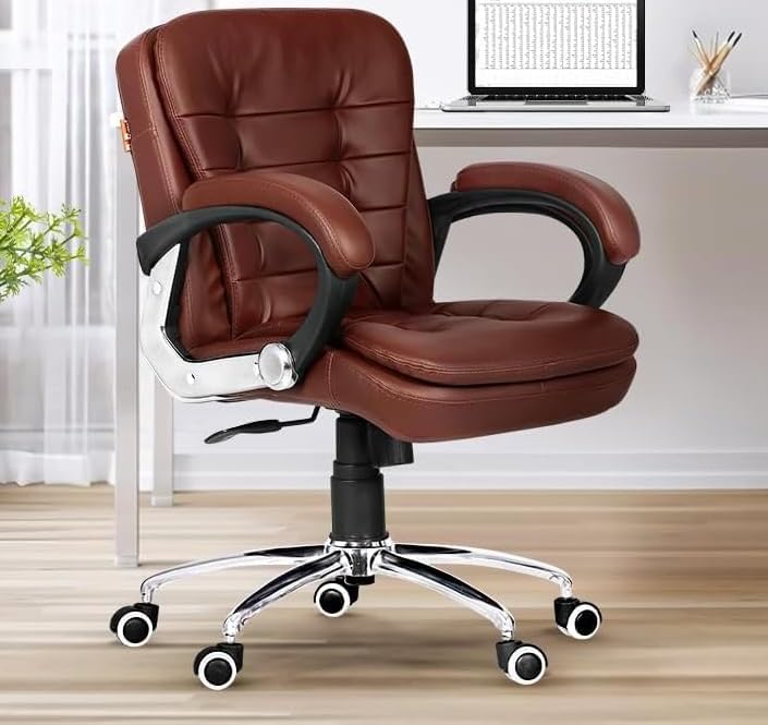 Premium Leatherette Mid-Back Executive Office Chair