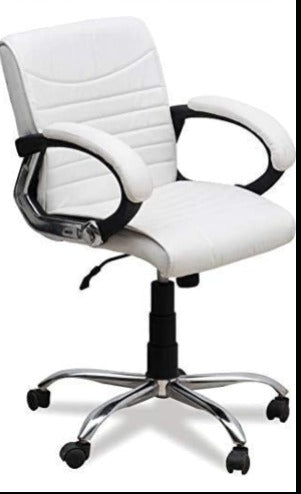 The Premium White Mid-Back Ribbed Executive Chair
