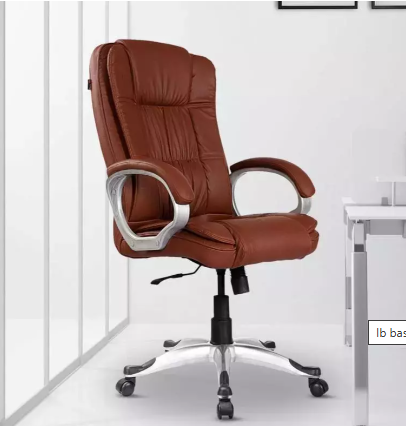 Tan Brown double cushioned high Height Chair - Chrome Pedestal