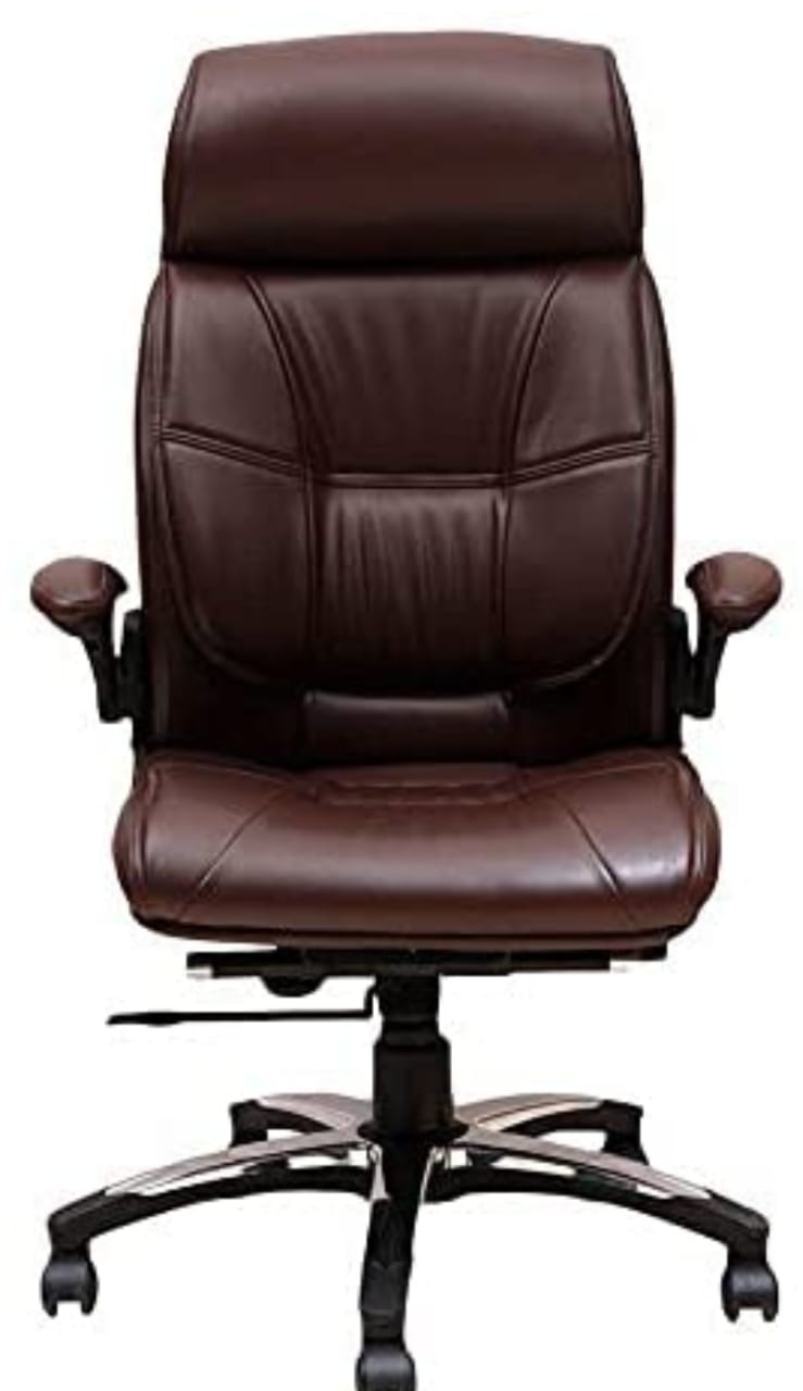 Brown Mid-Back Executive Chair - Tan PU Leather