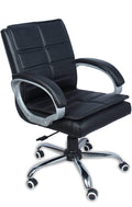 Black High-Back Executive Chair - Quilted PU Leather
