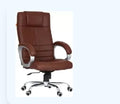 Black High-Back Executive Chair - Silver Loop Armrests
